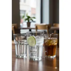 Kit 6 Copo 350ml Premium Longo Drink Suco Água Refri Vidro Grosso Resistente Importado Mesa Posta
