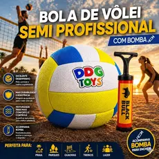 Kit Bola De Vôlei Praia SEMI PROFISSIONAL com Bomba PVC Texturizada Quadra Parques Treino Lazer