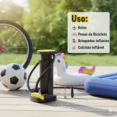 Bomba de Ar Manual 24cm com Bico e Mangueira – Ideal para Bolas e Boias encher manual