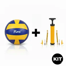 Kit Bola de Vôlei Praia e Quadra Tamanho Oficial  + Bomba de Ar Original Voleibol Infantil e Adulto