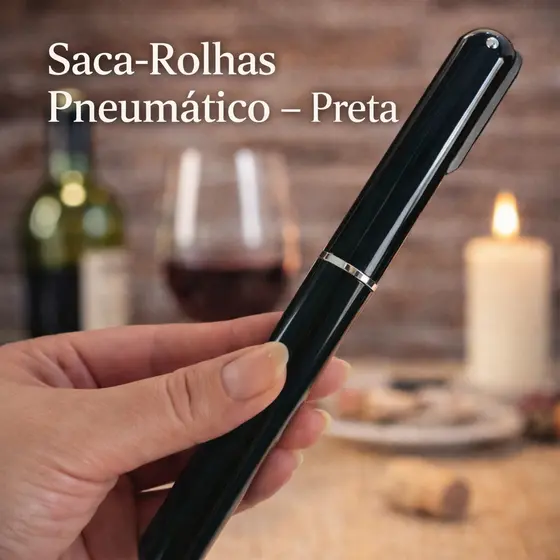 Saca-Rolhas Pneumático - Preta Abridor de Vinho com Bomba de Ar – Saca-Rolhas Premium Preto Vinho