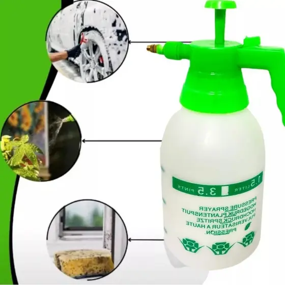 Pulverizador Borrifador Manual de Alta Pressão 1,5L Ajustável Spray Jardinagem Veneno Resistente