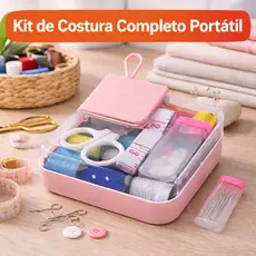 Kit de Costura Completo Portátil 22 peças Ajustes Roupas Emergencial Viagem Casa