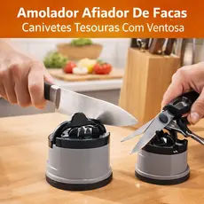 Amolador Afiador De Facas Canivetes Tesouras Com Ventosa Canivete