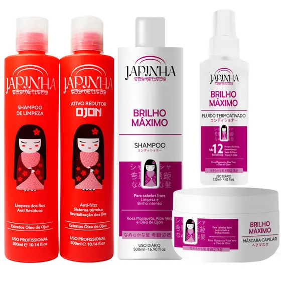 Kit Progressiva Japonesa Alta Performance + Kit Pré e Pós Química - Cabelos Lisos e Sem Frizz