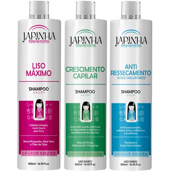 Kit Shampoo "Poder Triplo: Transforme seus Cabelos com a Combinação Perfeita de Shampoos!"