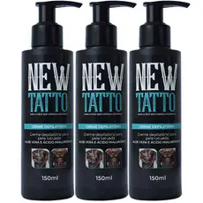 Kit Creme Depilatório New Tatto - Depilação Rápida, Hidratação e Proteção para Pele Tatuada