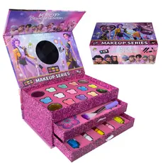 Kit Maquiagem Infantil Luxo Kpop Guerreiras Menina Maleta Completa Sombras Glitter Batom Gloss Presente
