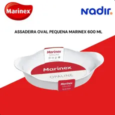 Assadeira Marinex Oval de Vidro Temperado Opaline 600ML