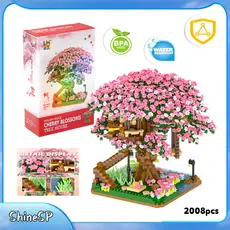 Blocos 2008pcs De Construção Flor De Cerejeira Sakura Árvore