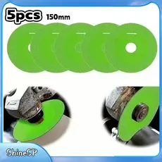 Kit 10/5 Pcs Discos De Diamante Corte De Vidro Polimento Lâmina Fina 150mm Cortador