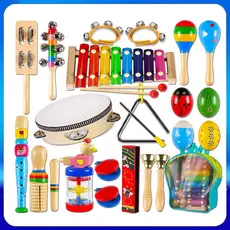 22 Peças Conjunto De Instrumentos Musicais De Percussão Infantil Brinquedos Educativos Musicais