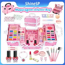 Maleta De Maquiagem Infantil - Kit Maquiagem Infantil Lindo Maleta Infantil Lavável Presente Crianç
