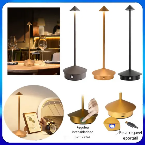Luminária Lâmpada De Mesa Recarregável Sem Fio Led Abajur Candeeiros De Mesa