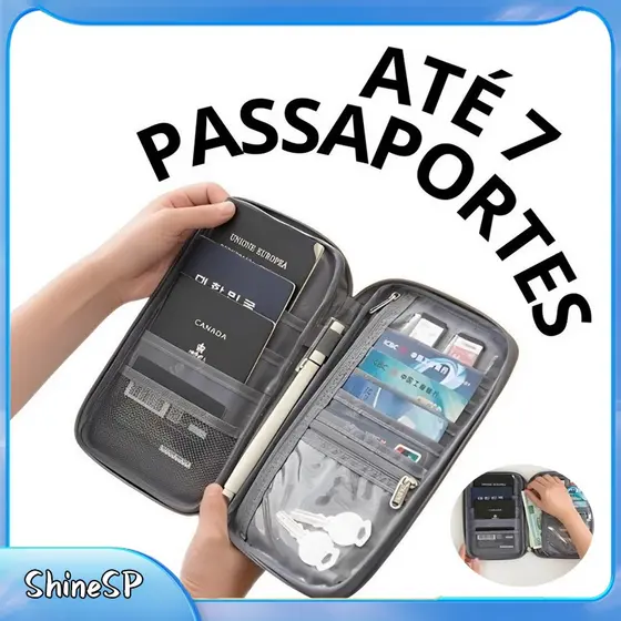 Carteira Case Porta Passaporte Bolsa Cartão Id Viajem  Alta qualidade