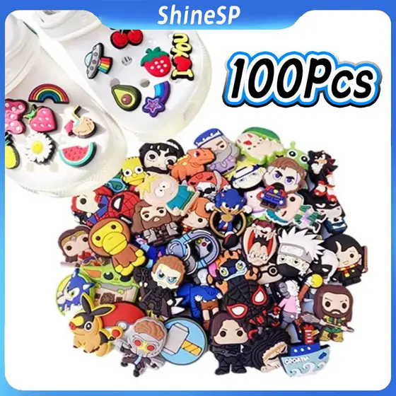 100pcs Conjunto Decoração Design Sapato Fivela Dos Desenhos Animados  Fivela De Sapatos De Bricolage Acessórios Pino