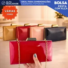 Bolsa Clutch Carteira Feminina Mão e Transversal com Alça Corrente Removível Para Festas - M-273 MZ