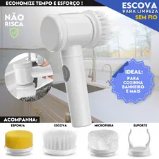 Escova Elétrica Sem Fio Para Limpeza Pesada Recarregável Limpador Prático e Fácil Multiuso | Mazzal