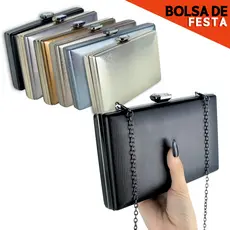 Bolsa Clutch Carteira Feminina Mão e Transversal com Alça Corrente Removível Para Festas - M-408 MZ