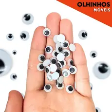 Olhinhos Móveis Articulados 100 Unidades para Artesanato, Slime, Fantasias e Bichinhos DIY - MZ