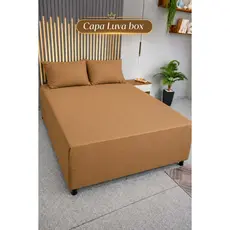 Lençol Capa Luva Box Protetor de Colchão Queen Malha Lisa 120GSM 1,60m x 1,90m x 0,60m + 2 Fronhas