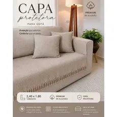 Manta Para Sofá 2,40 x 1,80m Premium De Algodão, Capa Decorativa Protetora
