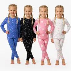 Conjunto Térmico Felpado Infantil Unissex Manga Longa Pijama Quentinho Menino Menina 2 ao 12 Anos