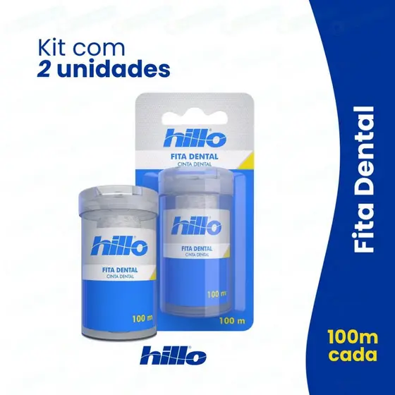 Kit 2 Fita Dental 100m Hillo – Limpeza Profunda e Confortável