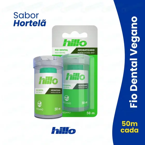 Fio Dental Hortelã Vegano 50 Metros Hillo na FABRICA