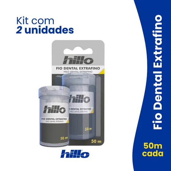 Kit 2 Fio Dental Extra Fino 50 Metros Hillo na FABRICA
