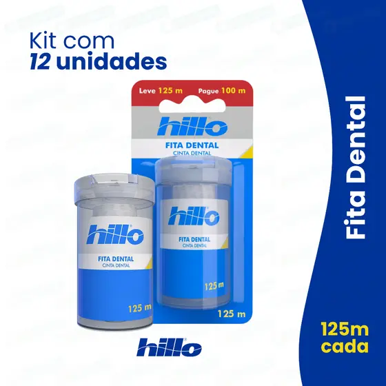 Kit 12 Fita Dental 125m Hillo na FABRICA Econômico