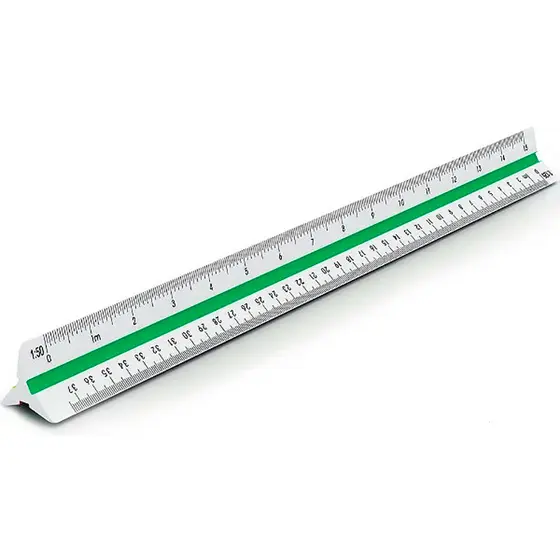 Escalimetro Régua Triangular Plástico 30cm Escalas N° 1