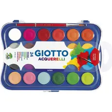 Aquarela Giotto Escolar Profissional com Pincel - 12, 24 e 36 Cores Vivas