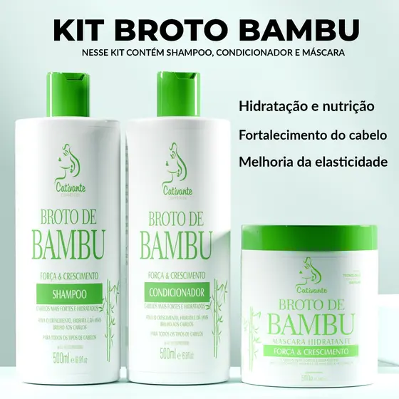 Kit Capilar Broto de Bambu Fortalecedor e Crescimento De Cabelo