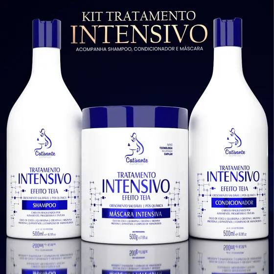Kit Tratamento Capilar Intensivo Reparador De Cabelo Hidratação e Nutrição