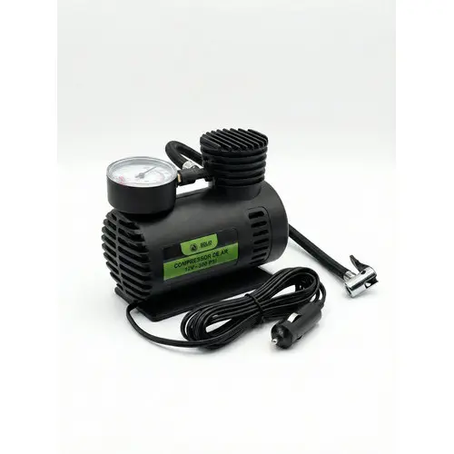 Compressor De Ar Mini Elétrico Portátil 12v Carro 300psi So Preto 12v