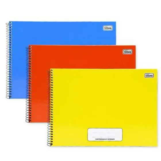 kit 2 Caderno Cartografia e Desenho Espiral 80 Folhas Tilibra