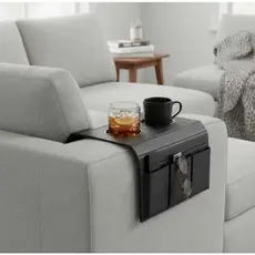 Kit 2 Esteira Bandeja ,  Porta Copos e Controles Corino Para Braço de Sofa