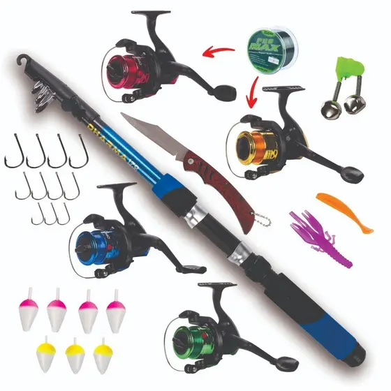 Kit Barato Vara+molinete+canivete+itens Promoção