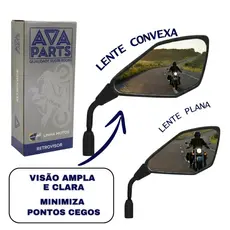Par Espelho Retrovisor Lente Convexa Honda Titan Fan CG Yamaha YBR Factor Fazer Kawasaki Z400 M10