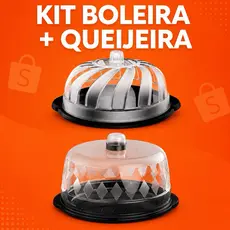 Kit Boleira + Queijeira Com Tampa Transparente Porta Bolo Porta Queijo Premium Multiuso Cozinha Mesa Posta Festa