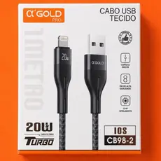 Cabo iPhone Lightning 20W Turbo USB Carregamento Rápido Reforçado Premium iOS Original