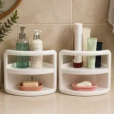 Kit 2 Porta Shampoo De Canto Prateleira Para Banheiro Organizador Multiuso Porta Sabonete