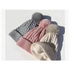 Gorro Touca Adulto Tricot Forrada Com Pompom Cores Diversas Pelúcia