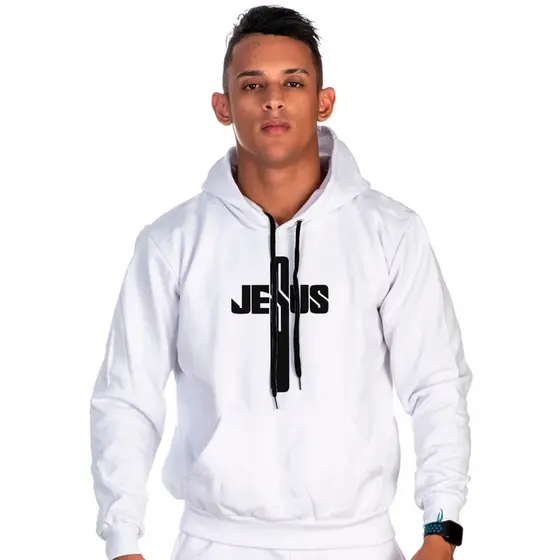 Moletom Canguru Unissex Com Capuz e Bolso Jesus Cruz REF 1026