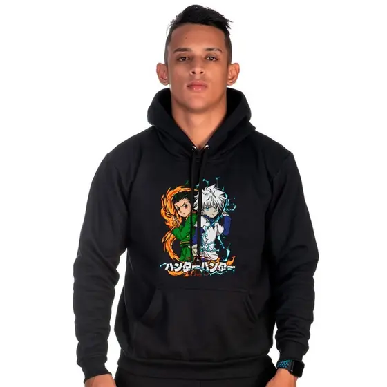 Moletom Canguru Unissex Com Capuz e Bolso Anime Mangá Hunter REF5007