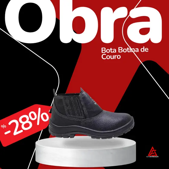 Bota Botina de Couro com Bico de PVC Kadesh