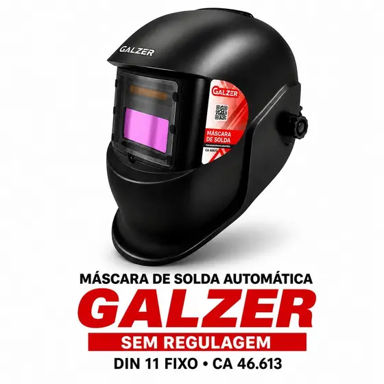 Máscara de Solda Automática Galzer Sem Regulagem DIN 11 Fixo CA 46613