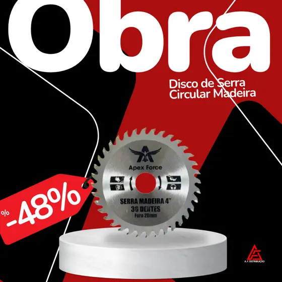 Disco de Serra Circular Madeira 4.3/8" de 36 Dentes - Apex Force