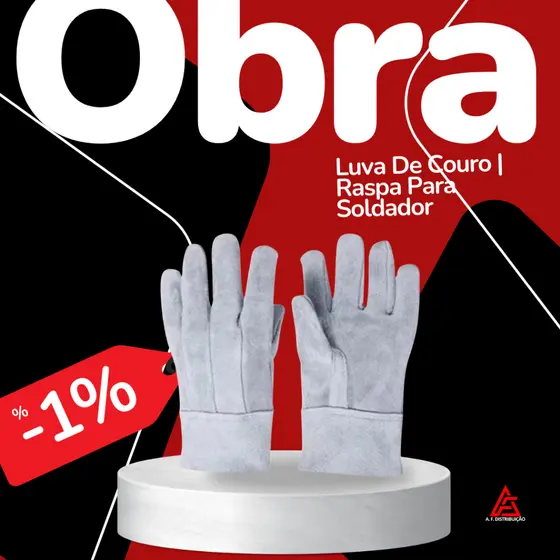 Luva de Raspa Soldaforte Reforçada Punho 7cm CA 43163 1 Par